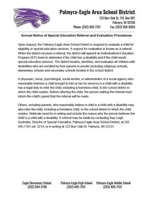 Special Education Referral and Evaluation Procedures